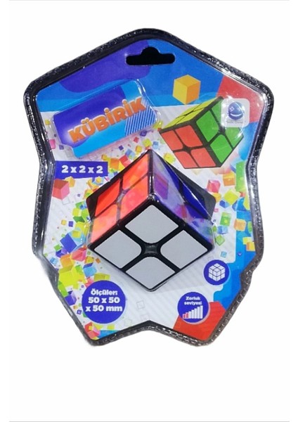 Kaliteli Kübirik Kübik Küp 2X2X2 Rubik Akıl ve Zeka Küpü Oyunu- Öğretici Çözüm Kitapçığı Hediyeli