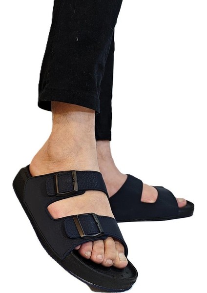 7408 Lacivert Çift Tokalı Yumuşak Taban Erkek Terlik fiyatları