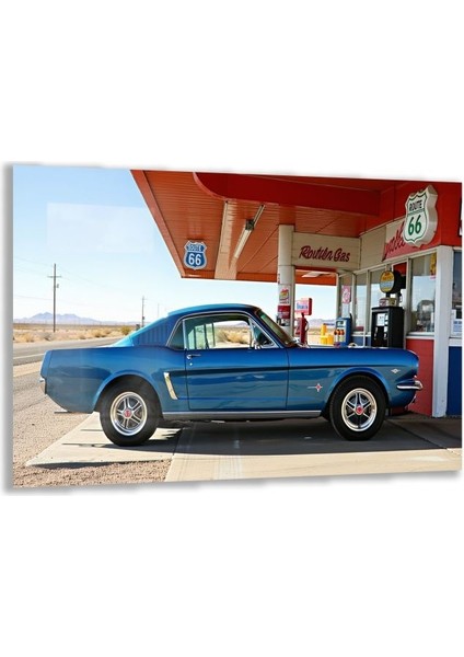 Exel Home Arabalar Cam Tablo - Klasik Arabalar - Yatay Motif 02-084