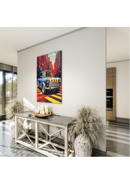 Exel Home Arabalar Cam Tablo - Karışık - Dikey Motif 01-048