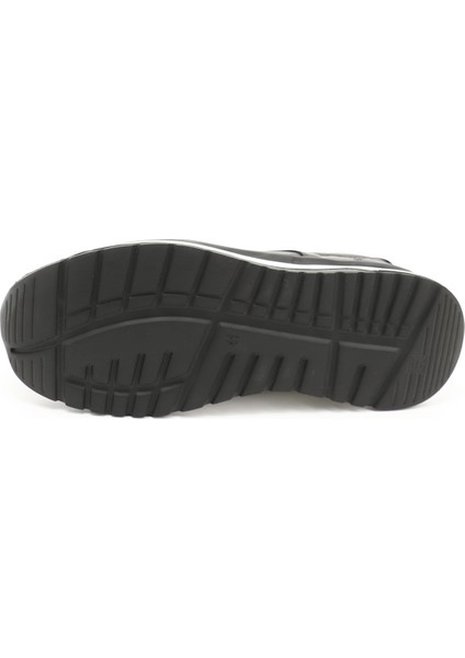 Erkek Siyah Bağcıklı Hakiki Deri Comfort Sneaker