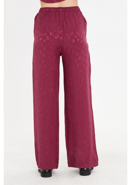 Leopar Desen Saten Pantolon