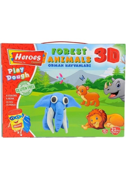 Çocuk ERN-571 Heroes 3D Orman Hayvanları Seti - Eren Eğitici Oyuncak