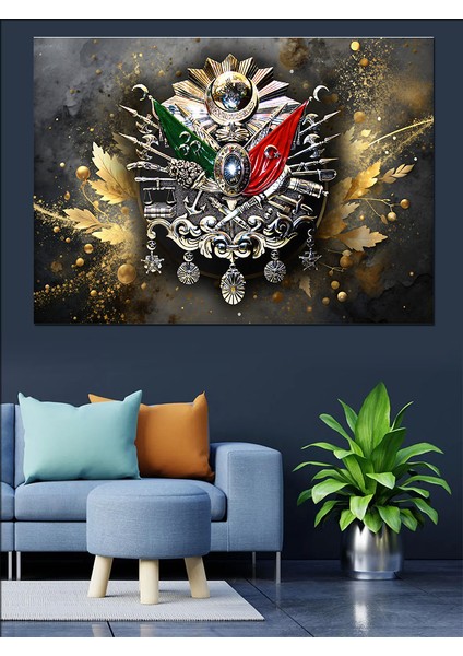 Osmanlı Tuğrası Dekoratif Kanvas - Mdf Ahşap Tablo