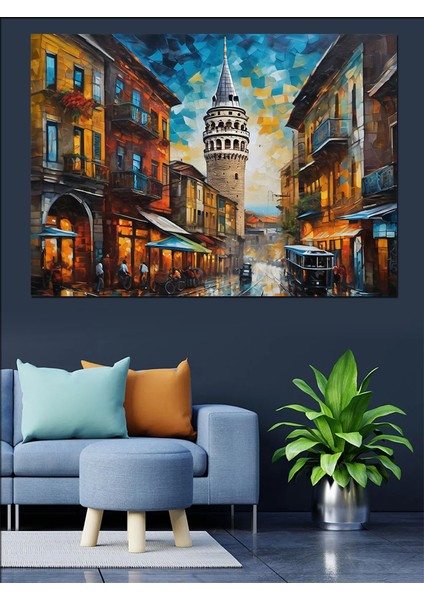 Galata Kulesi Dekoratif Kanvas - Mdf Ahşap Tablo