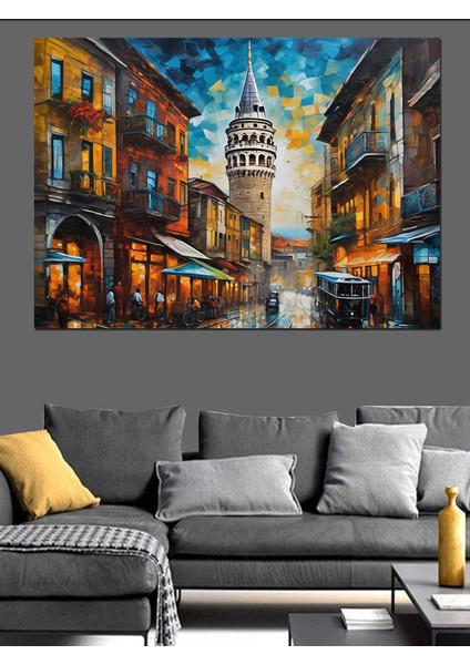 Galata Kulesi Dekoratif Kanvas - Mdf Ahşap Tablo fırsatları