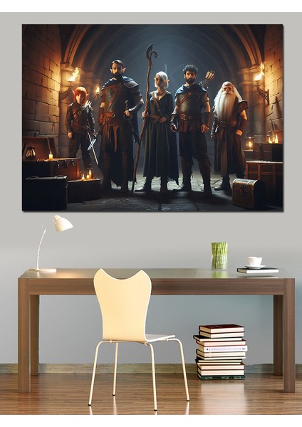 Dungeons And Dragons Dekoratif Kanvas - Mdf Ahşap Tablo