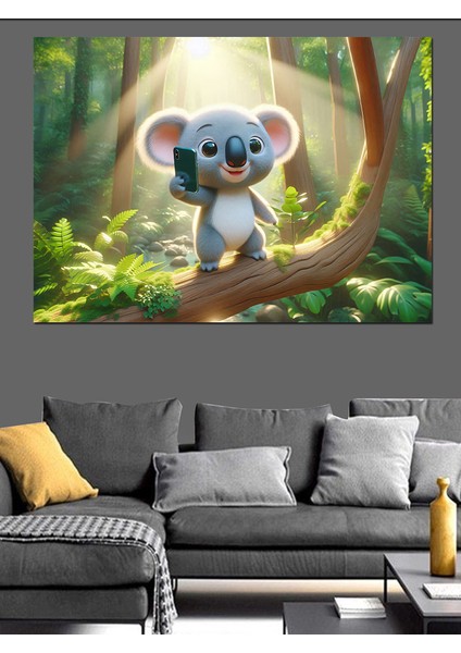 Dalda Koala Dekoratif Kanvas - Mdf Ahşap Tablo