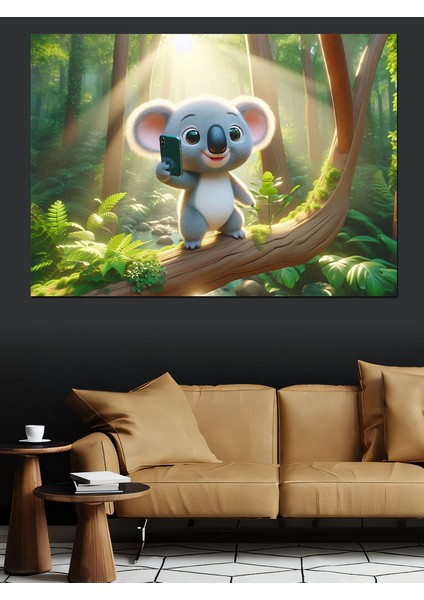 Dalda Koala Dekoratif Kanvas - Mdf Ahşap Tablo