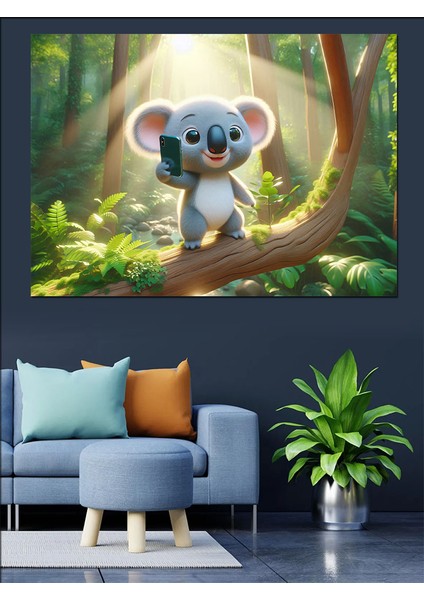 Dalda Koala Dekoratif Kanvas - Mdf Ahşap Tablo