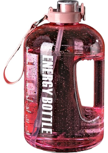 Fitness Büyük Kapasiteli 2.5l Spor Açık Su Şişesi Taşınabilir Büyük Boy Tonneau Pipetli Dereceli Spor Dakları (Yurt Dışından)
