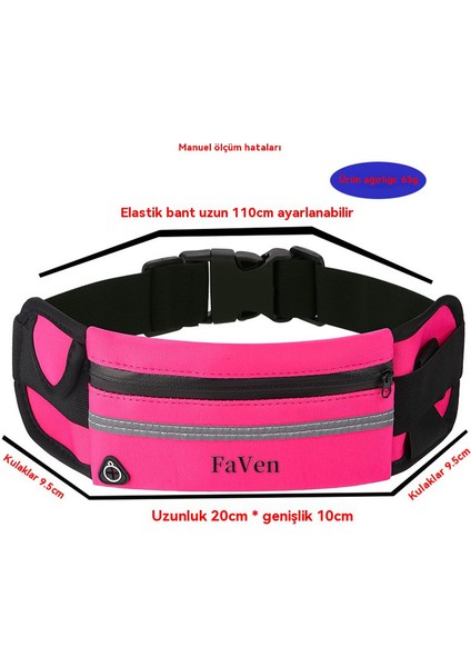 Su Geçirmez Spor Bel Çantası Unisex Bel Çantası Pembe (Yurt Dışından)