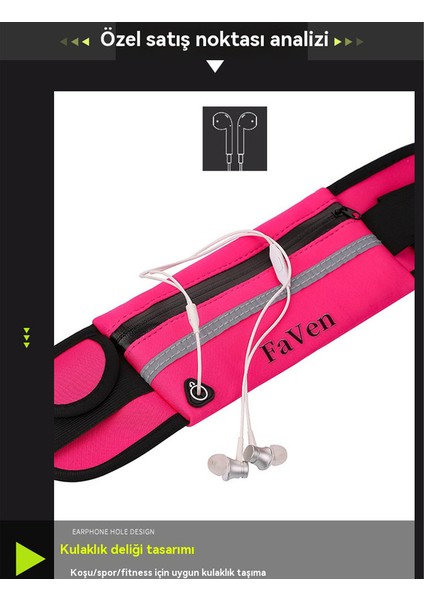 Su Geçirmez Spor Bel Çantası Unisex Bel Çantası Pembe (Yurt Dışından)
