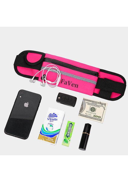 Su Geçirmez Spor Bel Çantası Unisex Bel Çantası Pembe (Yurt Dışından)