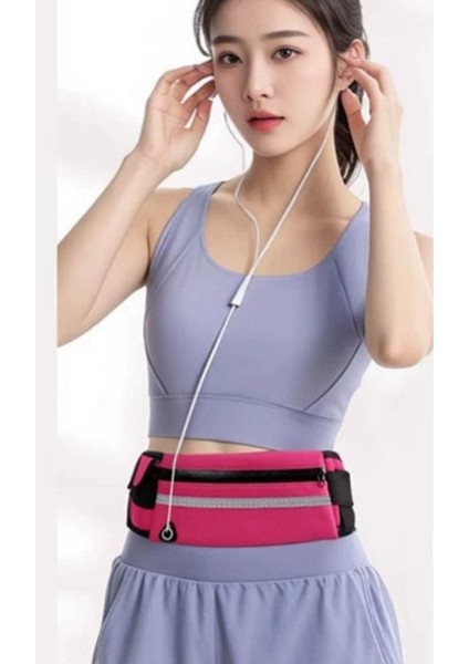 Su Geçirmez Spor Bel Çantası Unisex Bel Çantası Pembe (Yurt Dışından)