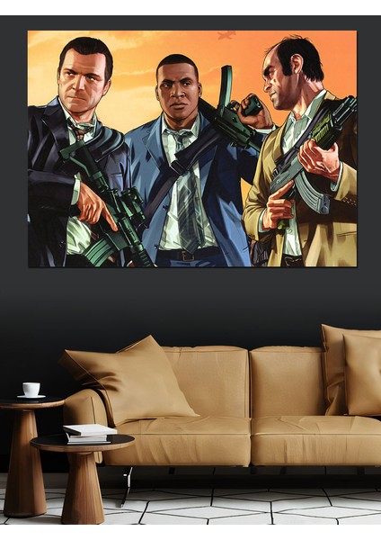 Gta 5 Karakterleri Dekoratif Kanvas - Mdf Ahşap Tablo