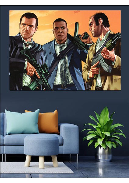 Gta 5 Karakterleri Dekoratif Kanvas - Mdf Ahşap Tablo