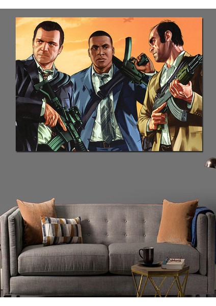 Gta 5 Karakterleri Dekoratif Kanvas - Mdf Ahşap Tablo