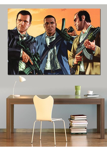 Gta 5 Karakterleri Dekoratif Kanvas - Mdf Ahşap Tablo