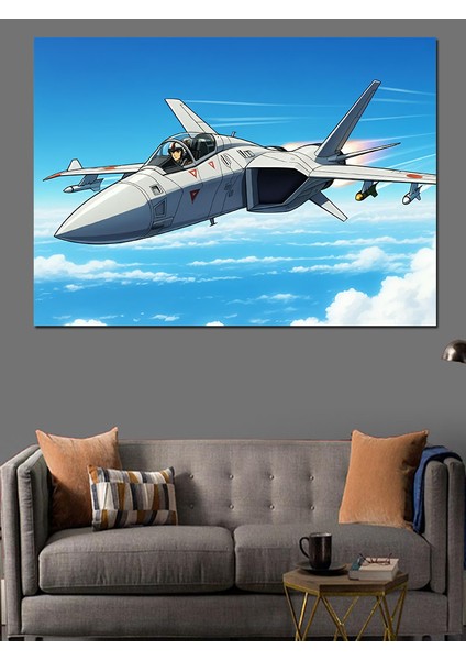 Jet Uçağı Dekoratif Kanvas - Mdf Ahşap Tablo