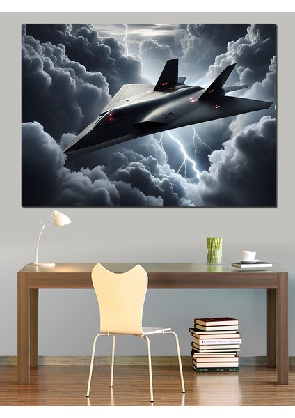 Bulutlarda Jet Uçağı Dekoratif Kanvas - Mdf Ahşap Tablo modelleri