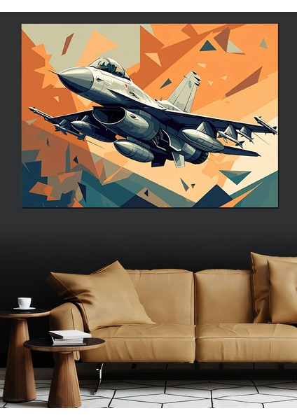 Soyut Jet Uçağı Dekoratif Kanvas - Mdf Ahşap Tablo fırsatları