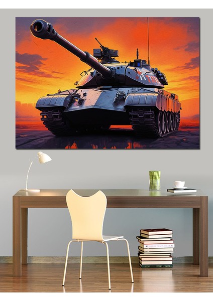 Savaş Tankı Dekoratif Kanvas - Mdf Ahşap Tablo