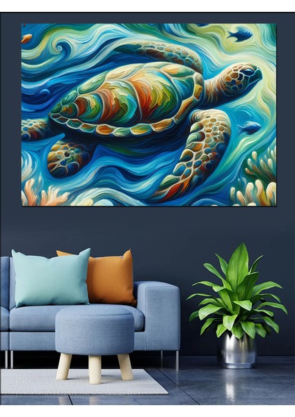 Deniz Kaplumbağası Dekoratif Kanvas - Mdf Ahşap Tablo modelleri