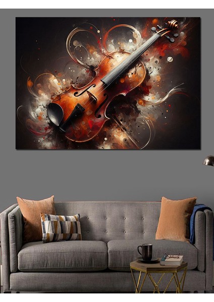 Soyut Keman Dekoratif Kanvas - Mdf Ahşap Tablo fiyatları