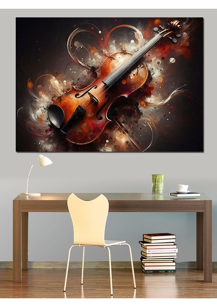 Soyut Keman Dekoratif Kanvas - Mdf Ahşap Tablo modelleri