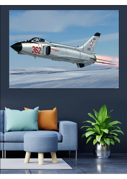 Jet Uçağı Dekoratif Kanvas - Mdf Ahşap Tablo