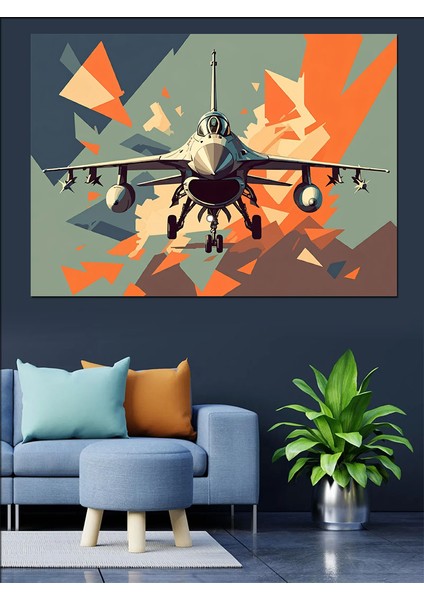Soyut Jet Uçağı Dekoratif Kanvas - Mdf Ahşap Tablo fiyatları