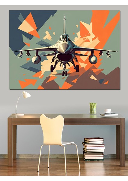 Soyut Jet Uçağı Dekoratif Kanvas - Mdf Ahşap Tablo fırsatları