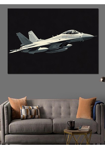 Savaş Jet Uçağı Dekoratif Kanvas - Mdf Ahşap Tablo fiyatları