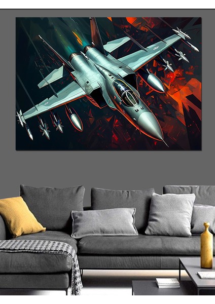 Jet Savaş Uçakları Havada Dekoratif Kanvas - Mdf Ahşap Tablo fiyatları