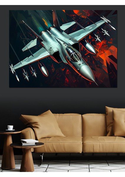 Jet Savaş Uçakları Havada Dekoratif Kanvas - Mdf Ahşap Tablo modelleri