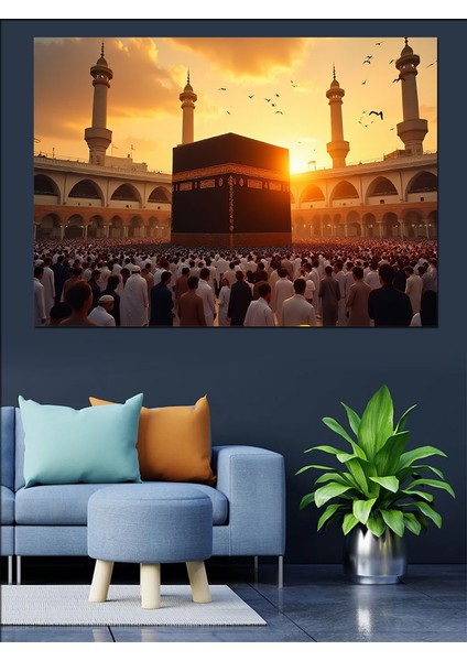 Mekke'de Kabe Dekoratif Kanvas - Mdf Ahşap Tablo modelleri