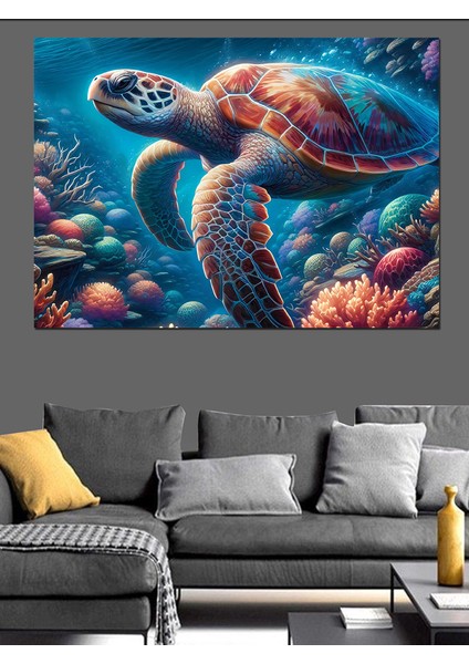 Deniz Kaplumbağası Dekoratif Kanvas - Mdf Ahşap Tablo modelleri