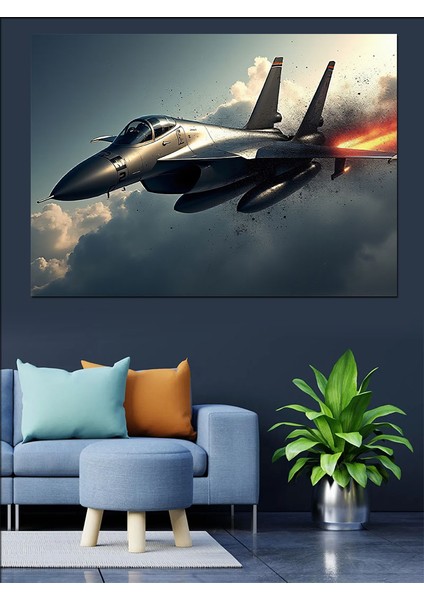 Jet Uçakları Havada Dekoratif Kanvas - Mdf Ahşap Tablo