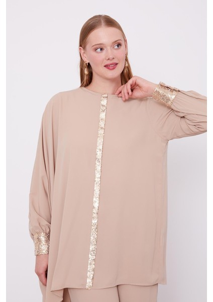 K.bej Payet Detay Tunik Takım indirimleri