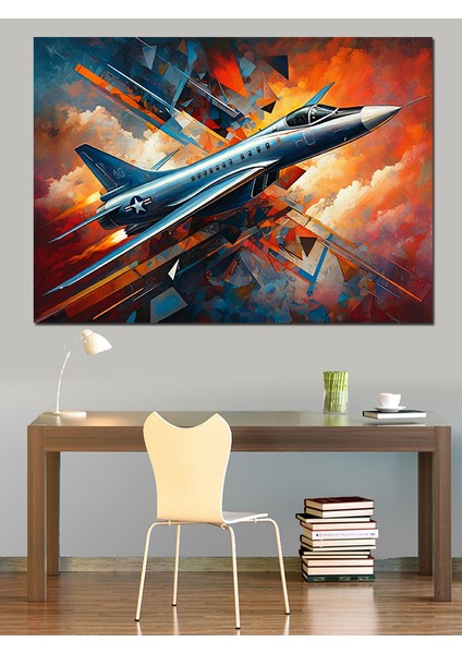 Hızlı Jet Uçağı Manevrası Dekoratif Kanvas - Mdf Ahşap Tablo fiyatları