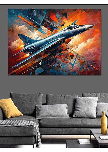 Hızlı Jet Uçağı Manevrası Dekoratif Kanvas - Mdf Ahşap Tablo modelleri