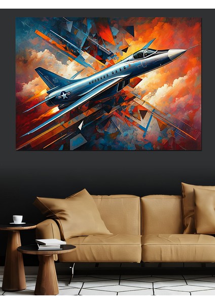 Hızlı Jet Uçağı Manevrası Dekoratif Kanvas - Mdf Ahşap Tablo fırsatları