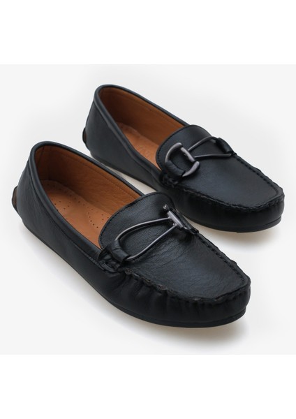 Rasyana Inna Kadın Deri Aksesuarlı Babet