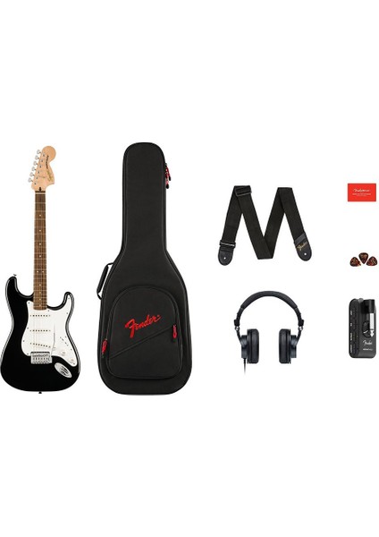 Affinity Stratocaster Laurel Klavye Black Mustang Micro Elektro Gitar Seti