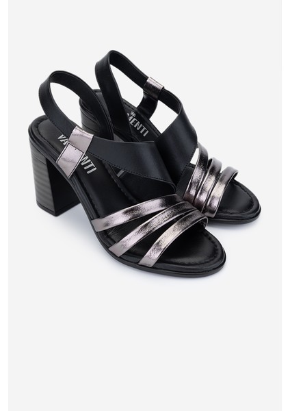 Kadın Hakiki Deri Siyah Topuklu Sandalet 882 603 Bn Sndlt Y25 Sıyah/antrasıt fiyatları