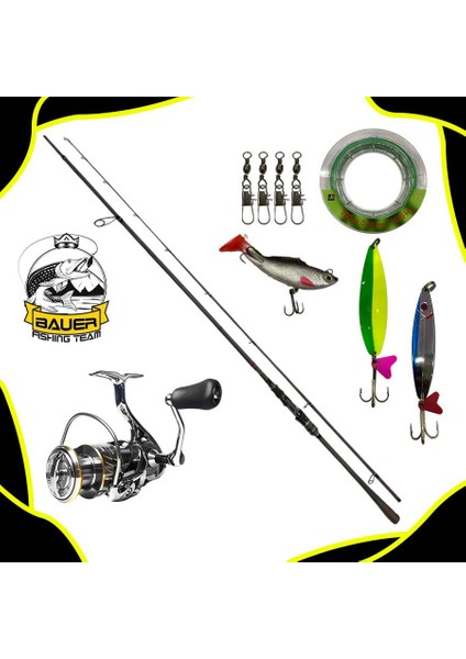 Bauer Rocha 4000 Quadro 270 cm 15-40 gr Spin Olta Takımı Seti