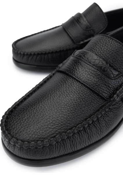 Erkek Deri Siyah Floter Loafer Ayakkabı 1008 3483 Erk Ayk Y25 Sıyah Fltr
