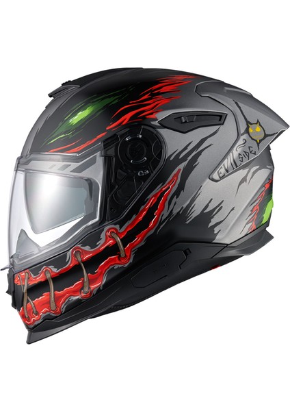 Y.100R Nıght Rıder Mat Tıtanıum Motorsiklet Kask