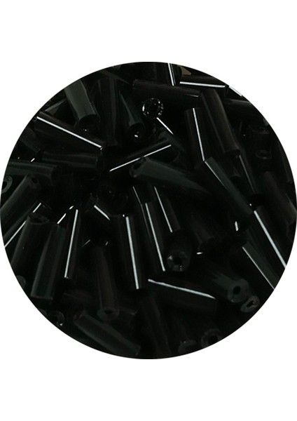Uzun Boru Kesme Boncuk Çap 2mm Uzunluk 10 mm - 20 Gram - Siyah - BNC241